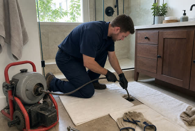 Drain cleaning — Bayshore Plumbing on the job